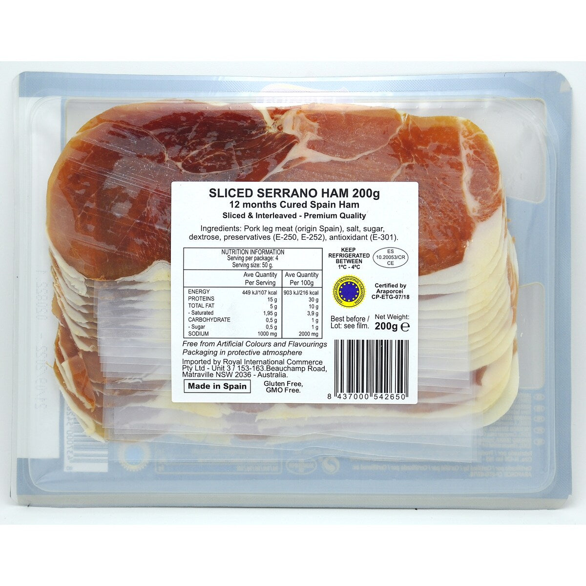 Serrano Arroyo Gourmet Jamon Loncheado 200g