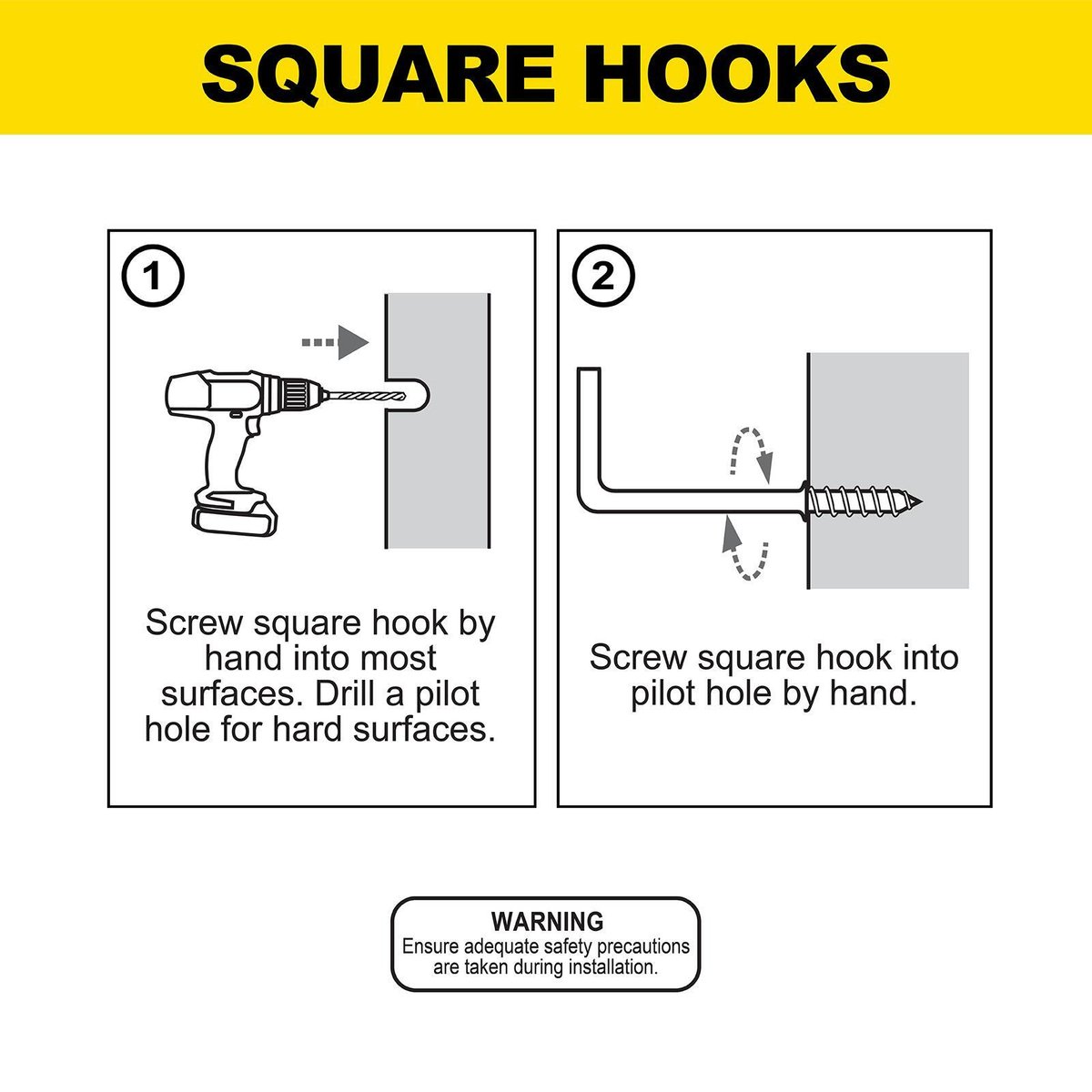 Everhang Square Hook - 19mm - Brass Plated - 25 Pack