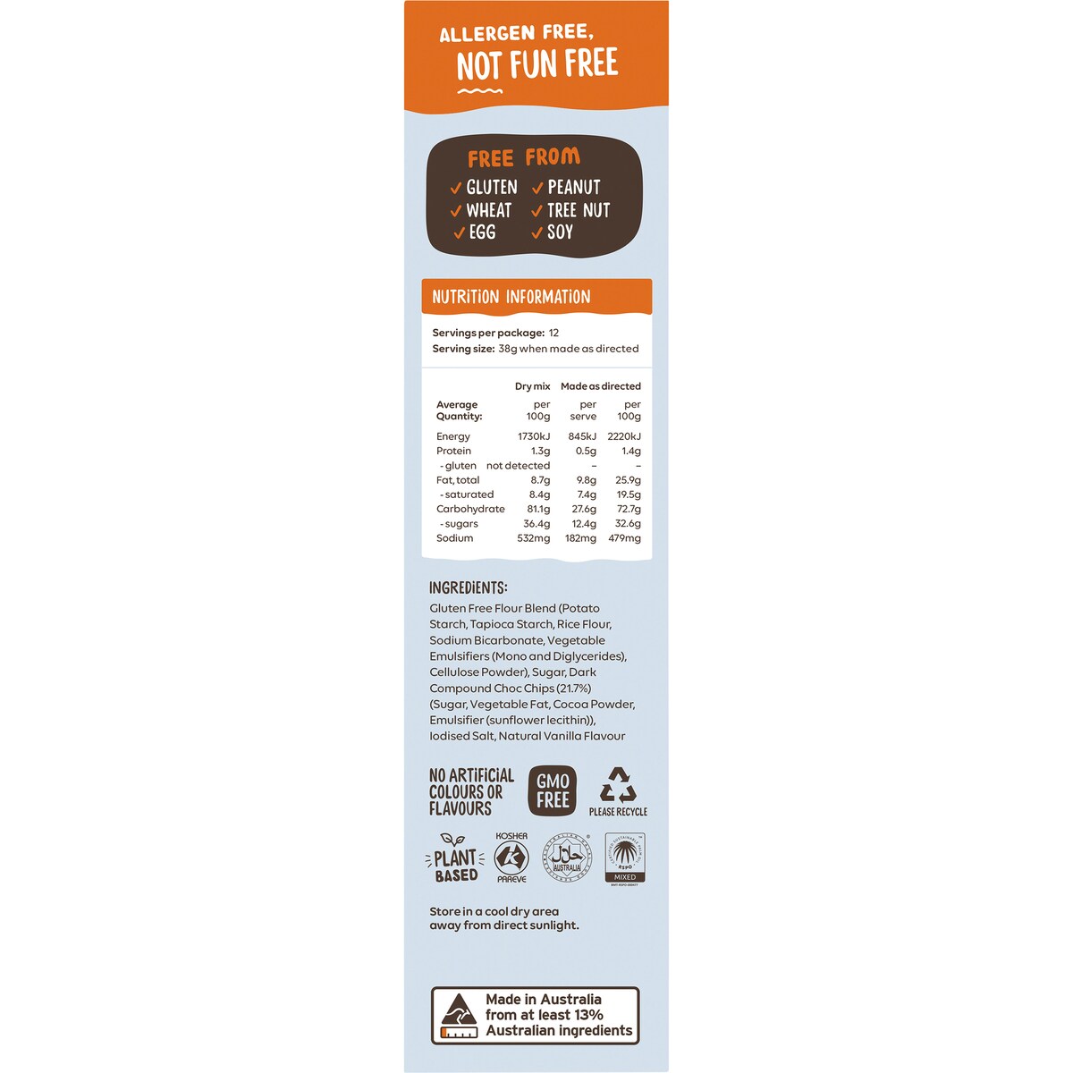 Well & Good Chocolate Chip Cookie Mix Gluten Free 400g