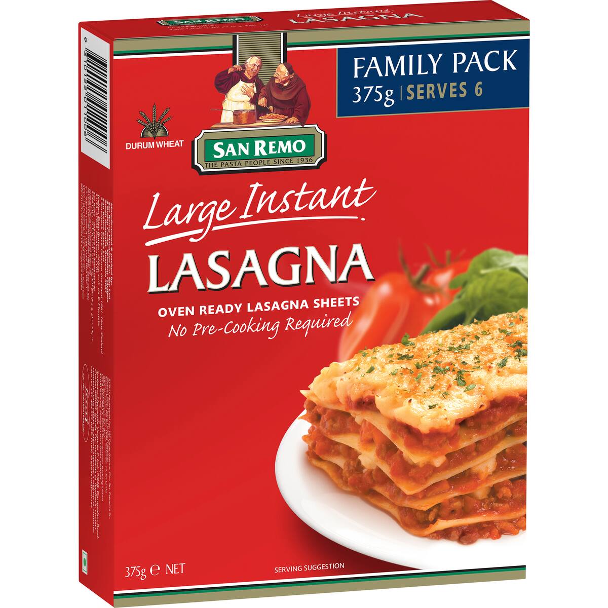San Remo Lasagne Pasta Instant Large Fam Pack 375g