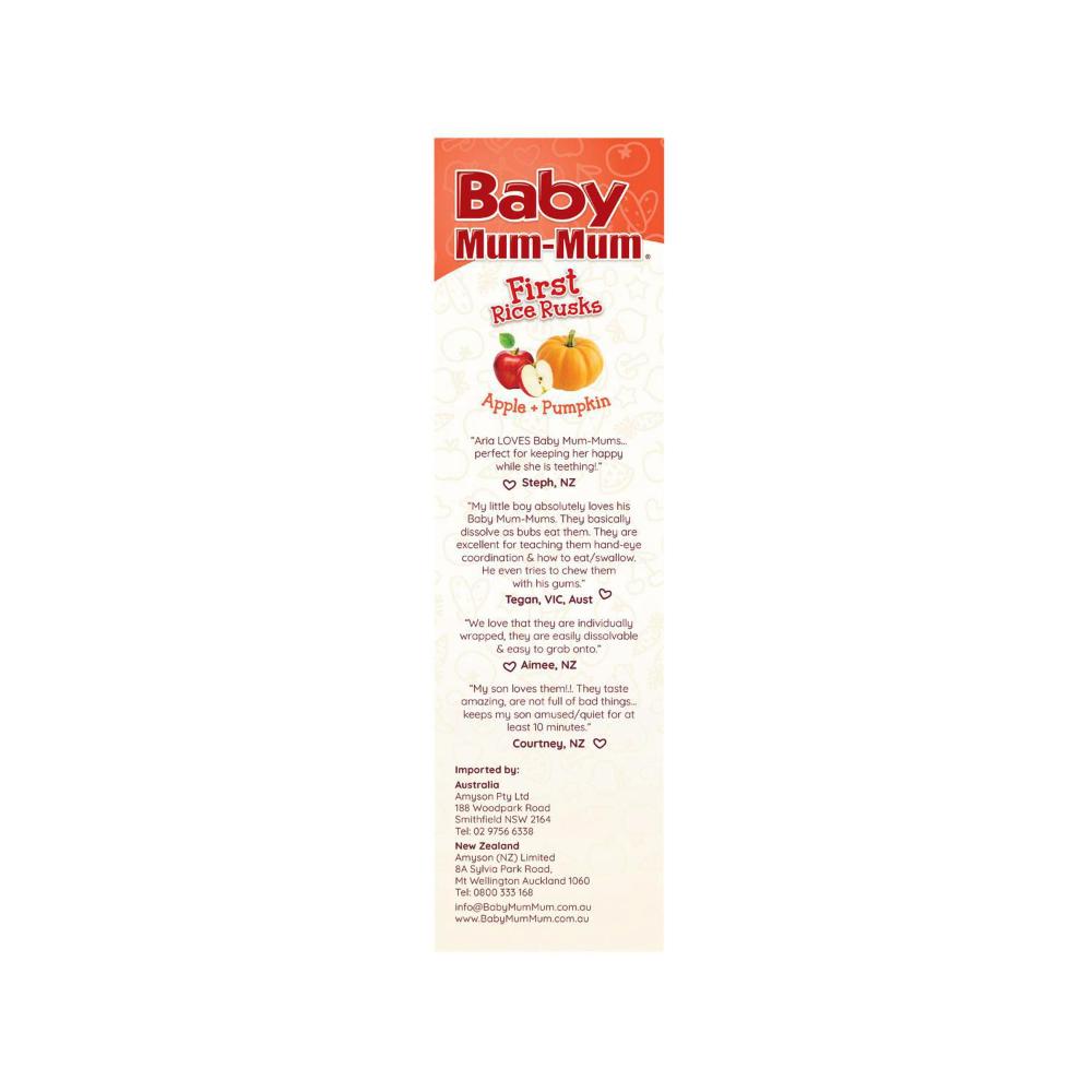 Baby Mum-mum First Rice Rusk Apple & Pumpkin +6 Months - 36g