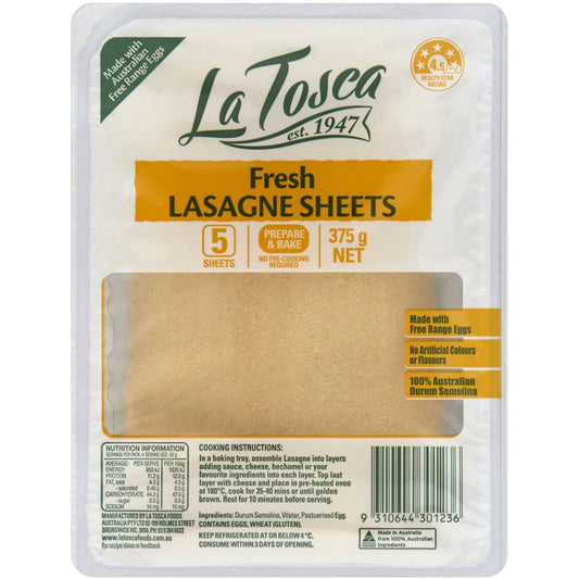 La Tosca Fresh Pasta Lasagne Sheets 375g