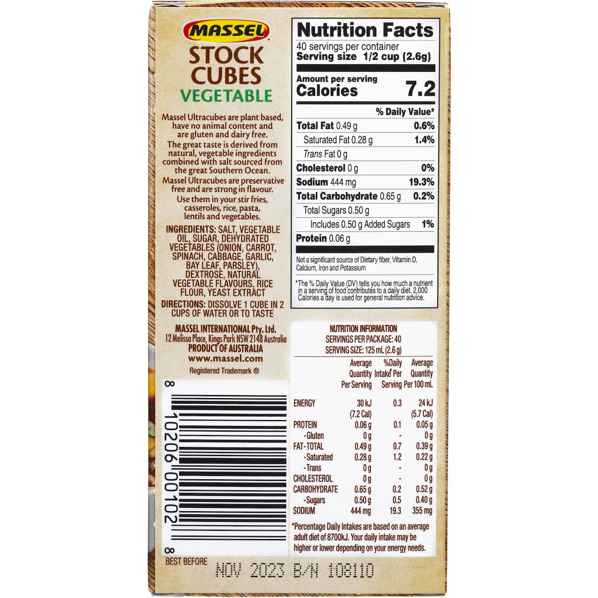 Massel Ultra Ultracubes Vegetable 105g