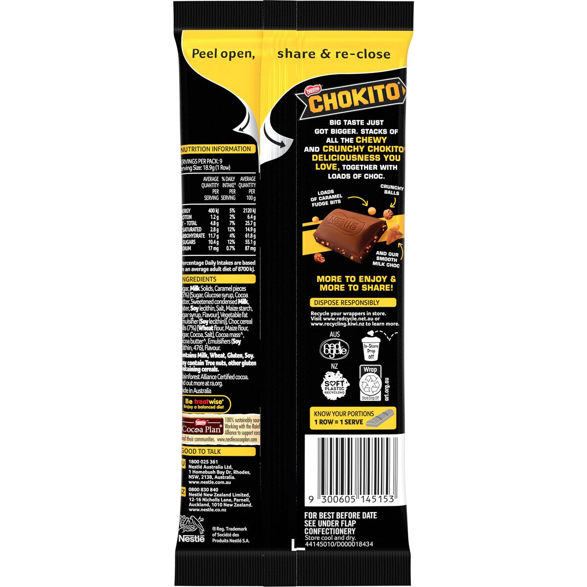 Chokito Caramel Milk Chocolate Block 170g