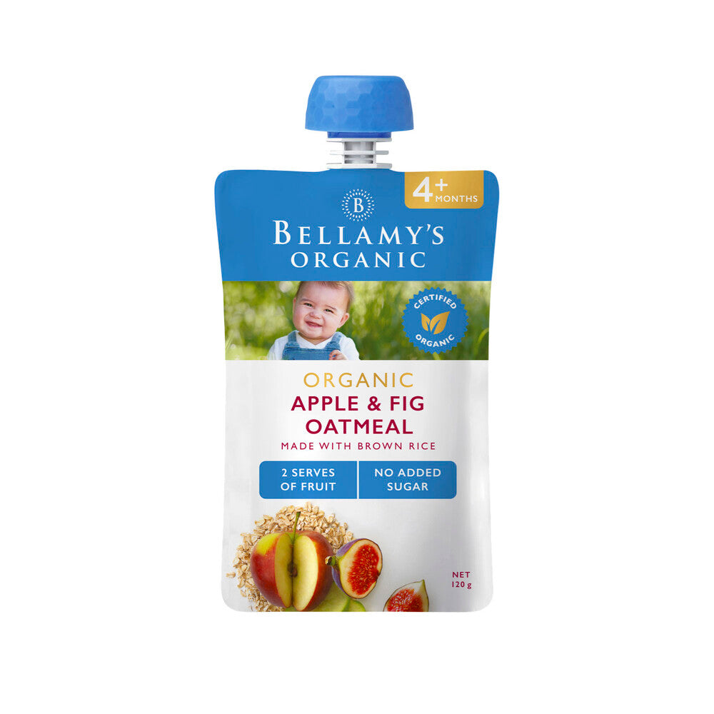 Bellamy's Organic Apple & Fig Oatmeal Puree 4+ Months - 120g