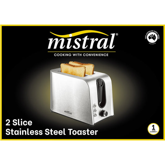 Mistral 2 Slice Stainless Steel Toaster Each