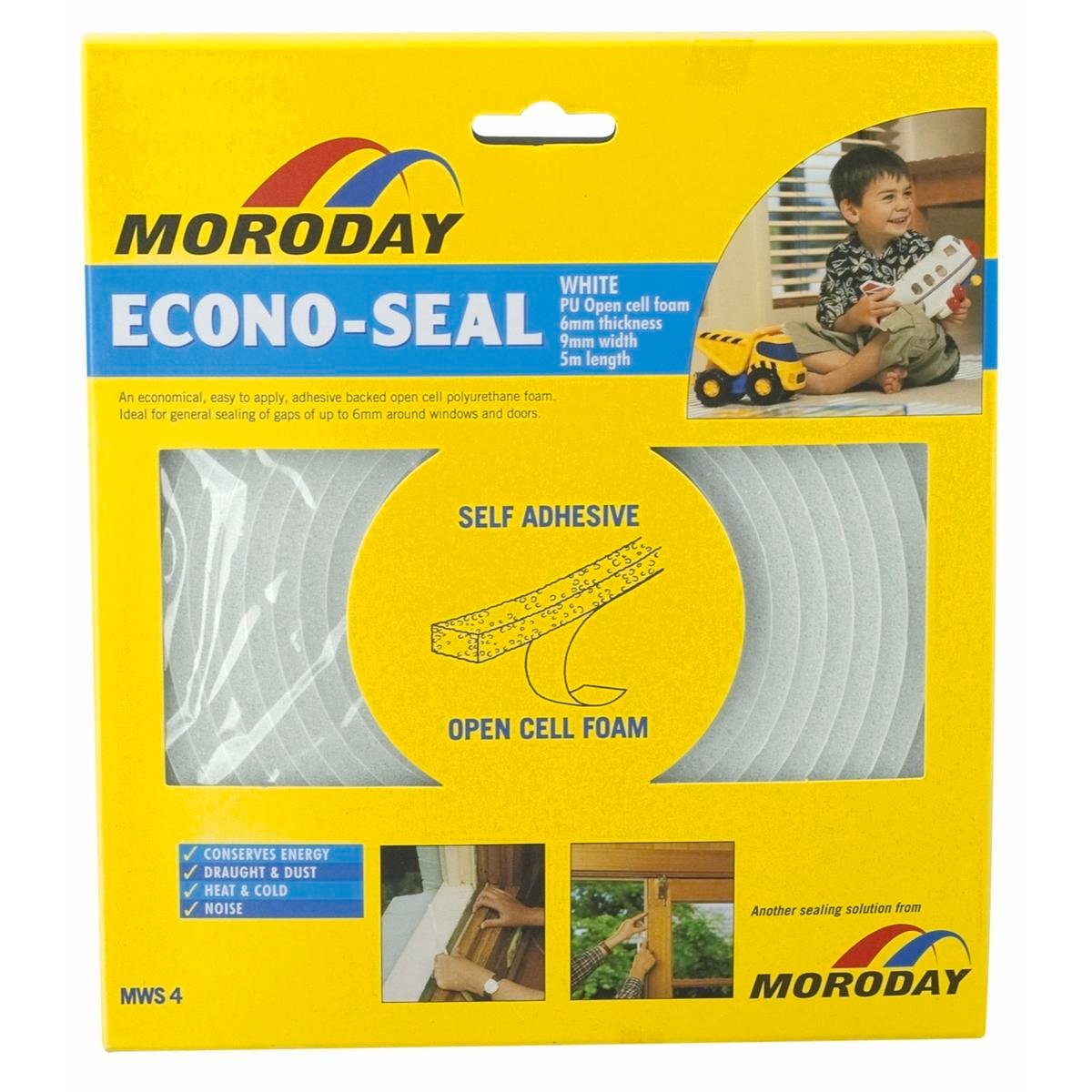Moroday Econo Weather Seal Tape - 9mm Open Cell Foam - Easy Installation