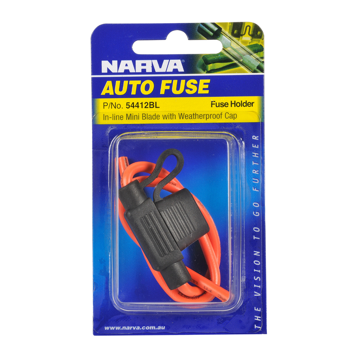 Narva Mini Blade Fuse Holder - 30A - Plastic - Weatherproof Cap