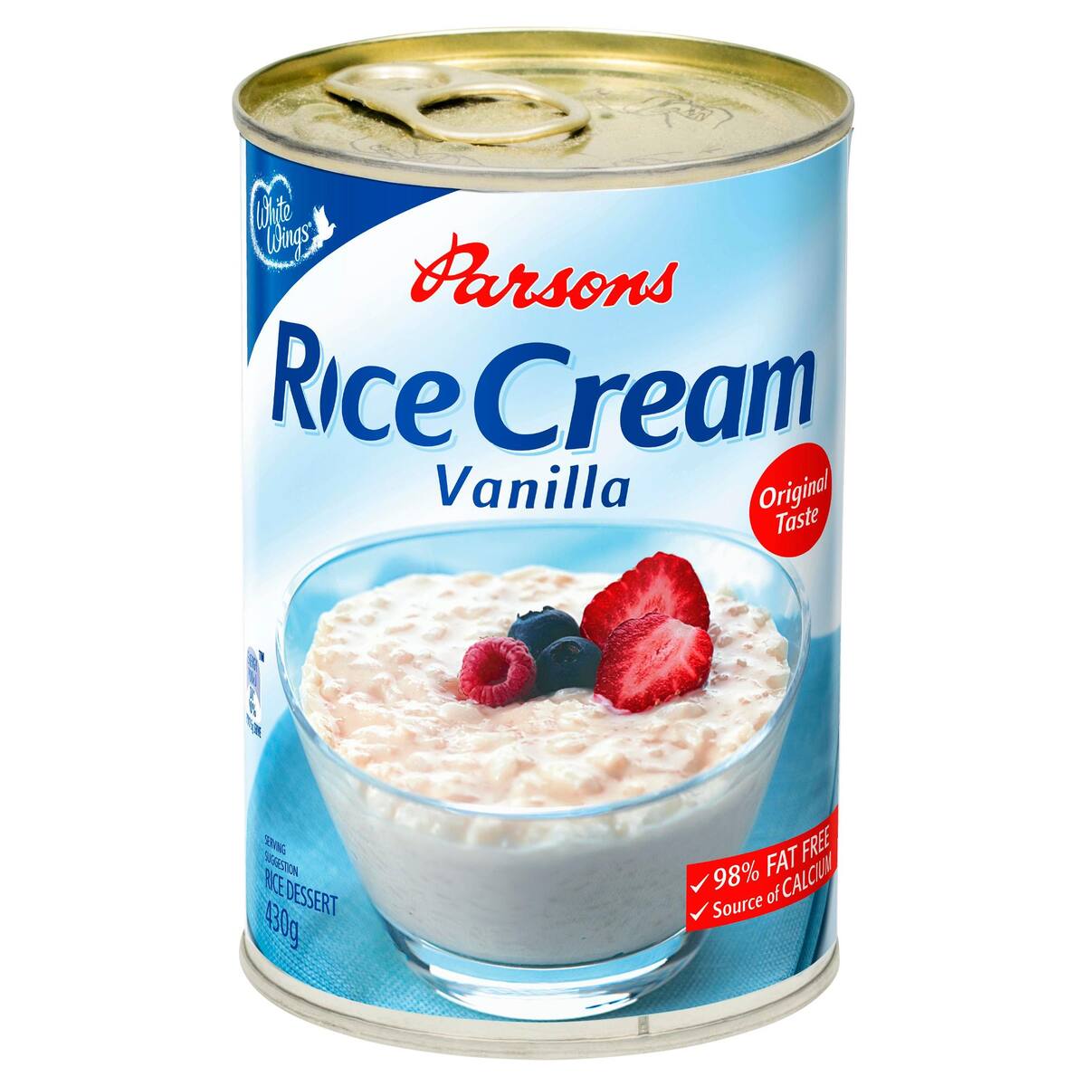 White Wings Parsons Vanilla Creamed Rice 98% Fat Free 430g