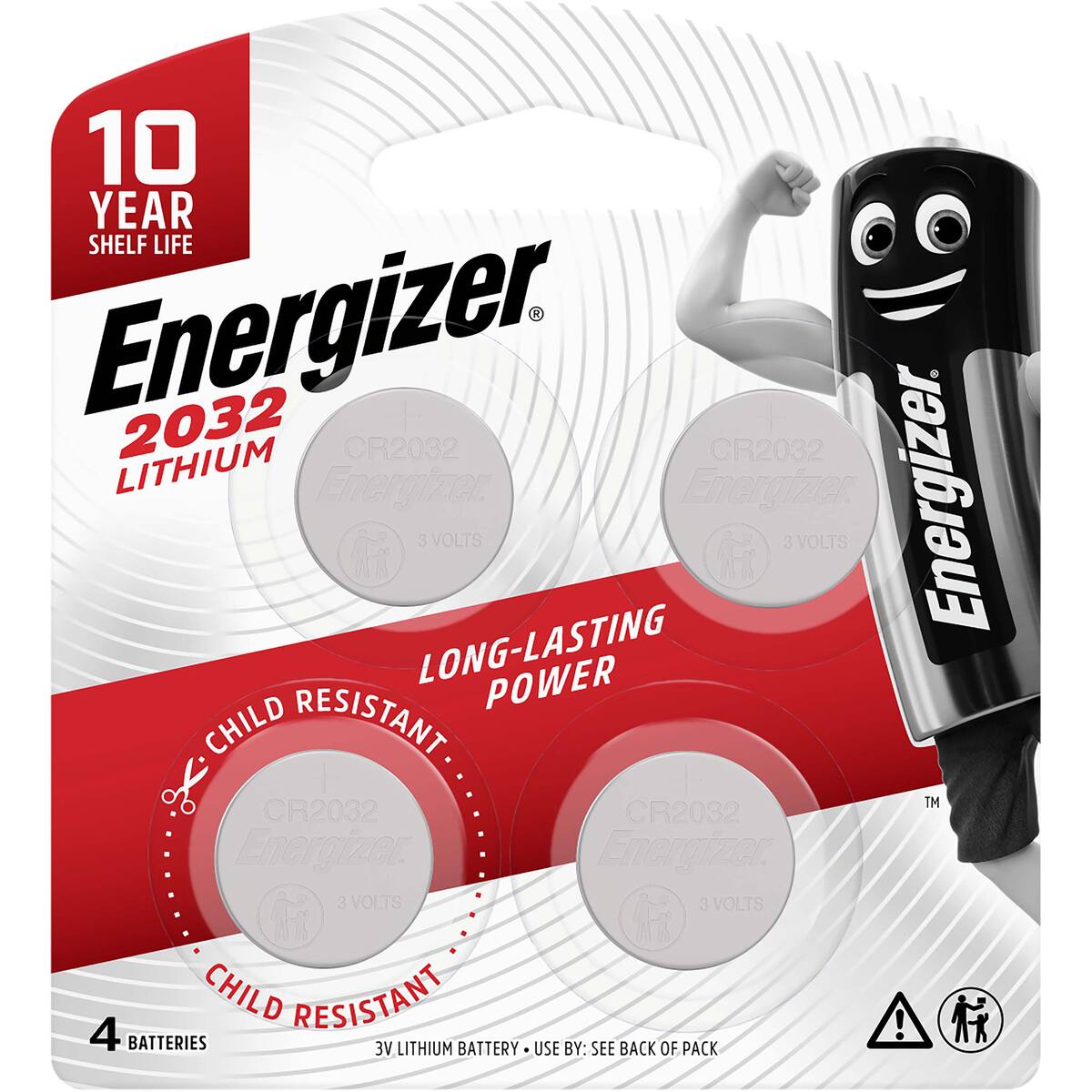 Energizer 2032 Cr2032 Lithium Coin Battery 4 Pack