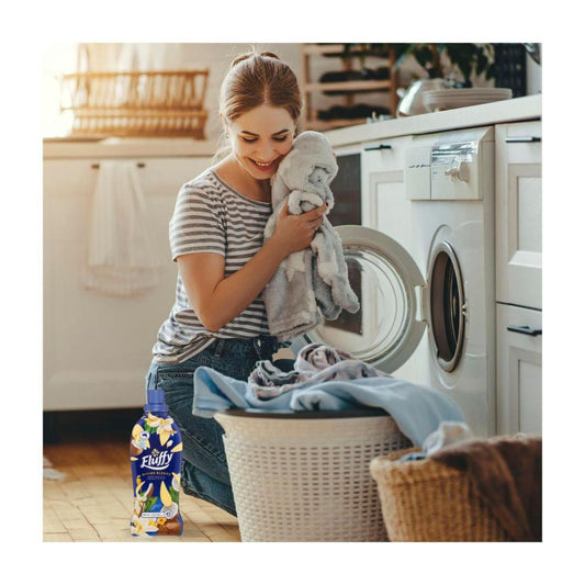 Fluffy Concentrate Liquid Fabric Softener Conditioner Divine Blends Warm Vanilla & Creamy Coconut - 900mL