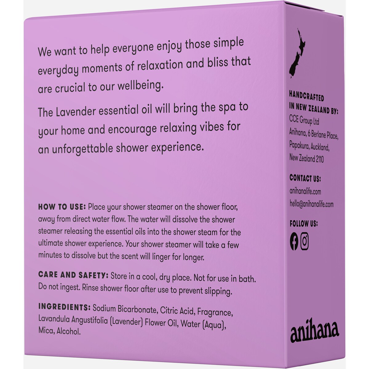 Anihana Shower Steamer Lavender Love With Lavender Essential Oil 50g