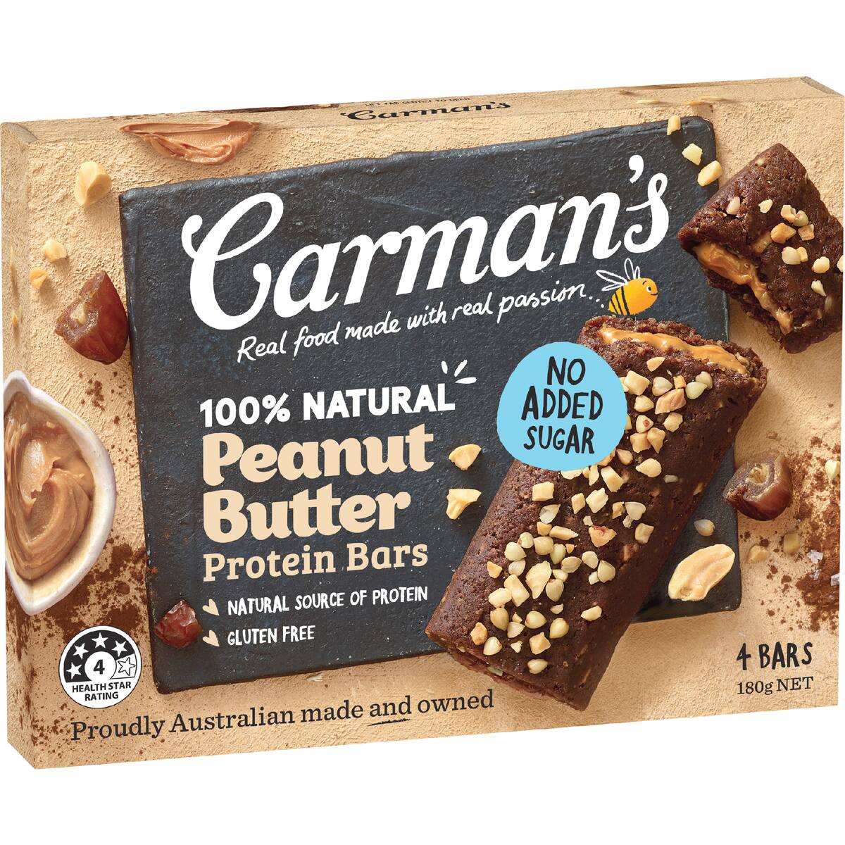 Carman's Protein Bars Peanut Butter 4 Pack