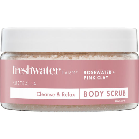 Freshwater Farm Rosewater & Pink Clay Body Scrub 200g