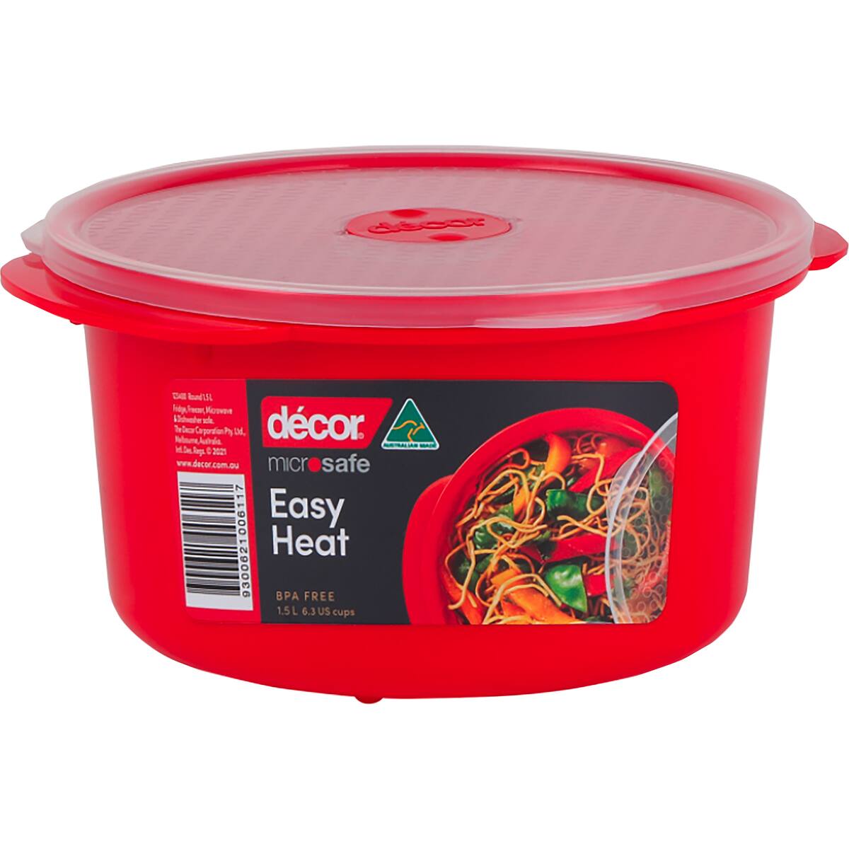 Decor Microsafe Easy Heat Round Container 1.5l Each
