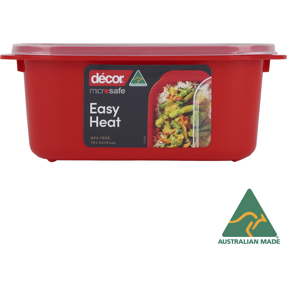Decor Microsafe Easy Heat Oblong Container 1.6l Each