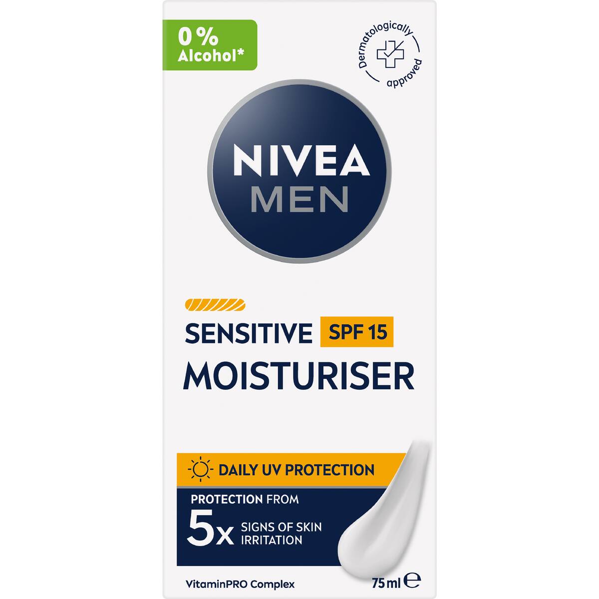 Nivea Men Sensitive Protective Moisturiser Spf 15 75ml