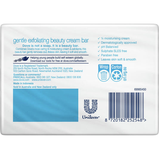 Dove Beauty Cream Bar Gentle Exfoliating 4 X 90 G