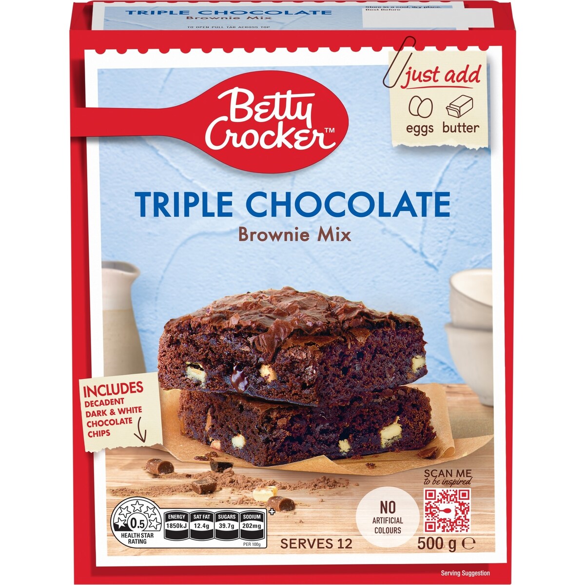 Betty Crocker Triple Chocolate Brownie Mix 500g