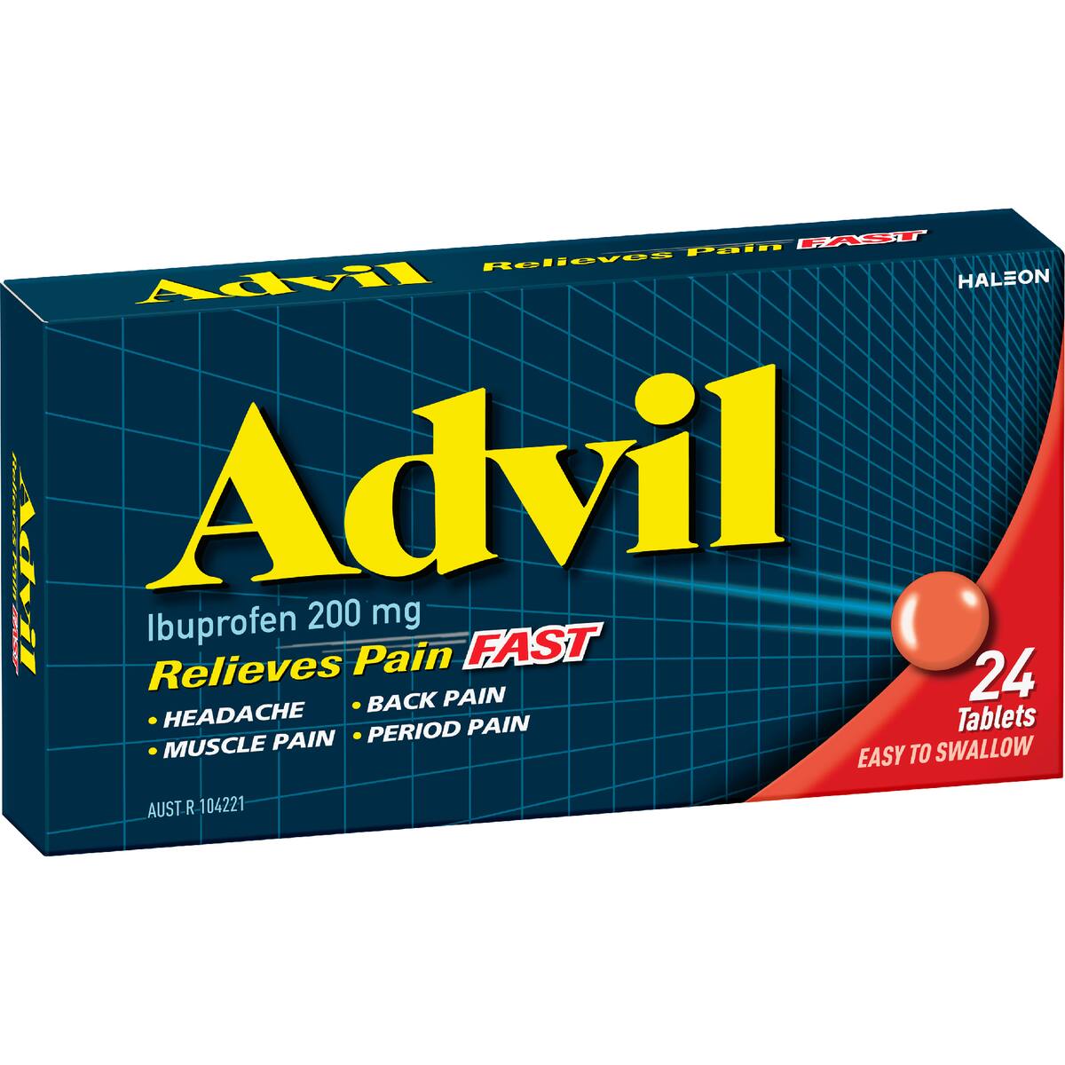 Advil Tablets 200mg Ibuprofen Pain & Fever Relief 24 Pack