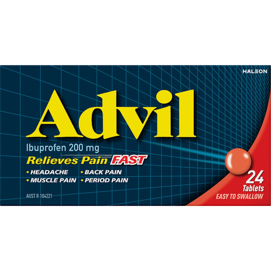 Advil Tablets 200mg Ibuprofen Pain & Fever Relief 24 Pack