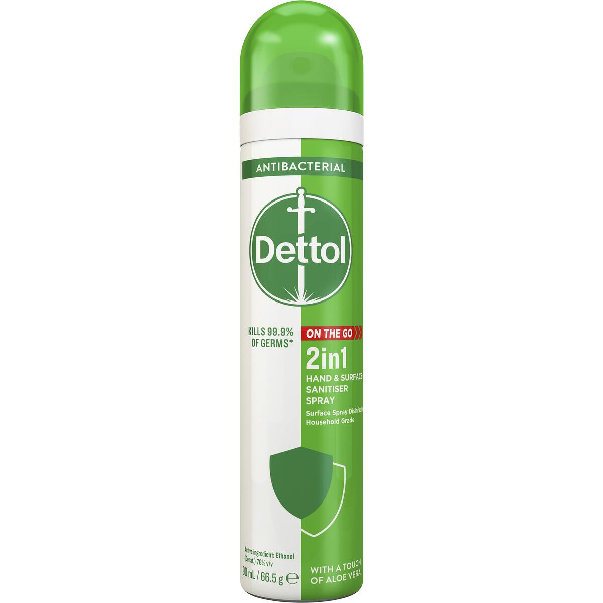 Dettol Antibacterial 2 In 1 Hand & Surface Sanitiser Spray 90ml