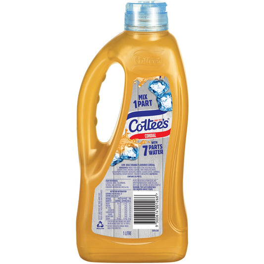 Cottees Zero Sugar Cordial Orange Cordial Orange Crush Bottle 1L