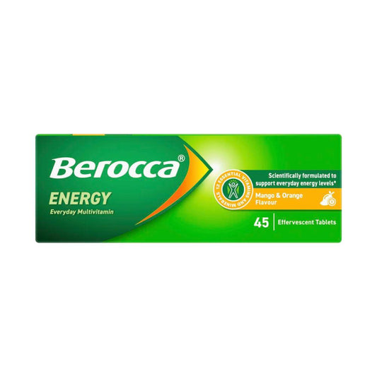 Berocca Energy Vitamin B & C Mango & Orange Flavour Effervescent Tablets - 45 Pack