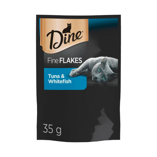 Dine Fine Flakes Tuna & Whitebait Wet Cat Food Pouch - 35g