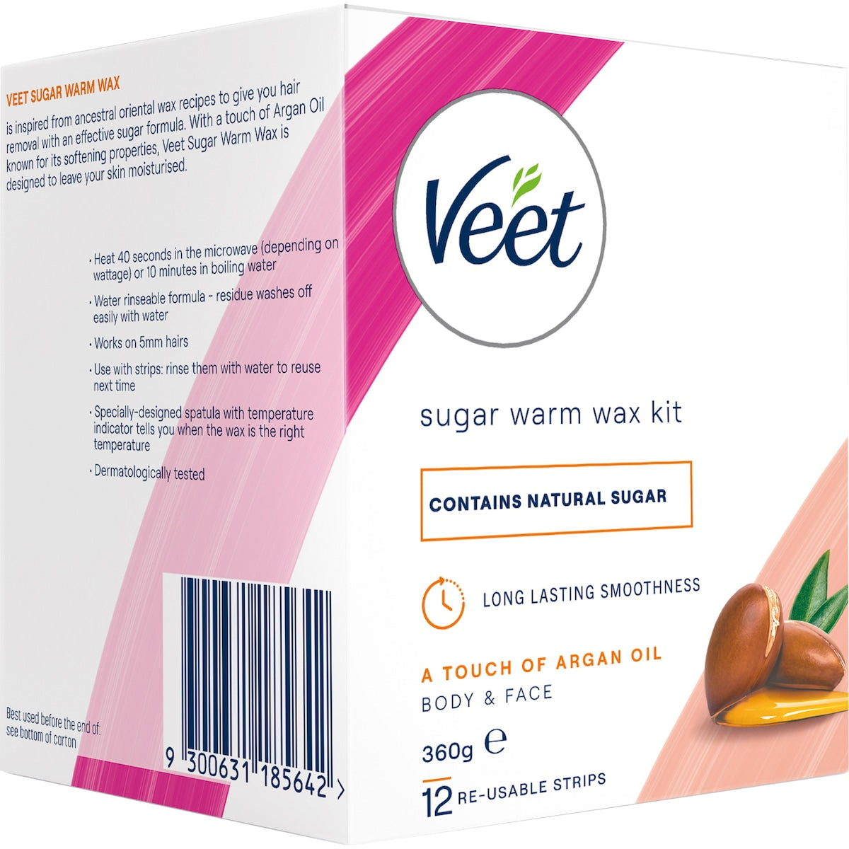Veet Sugar Warm Wax Hair Removal Kit With Argan Oil 360g