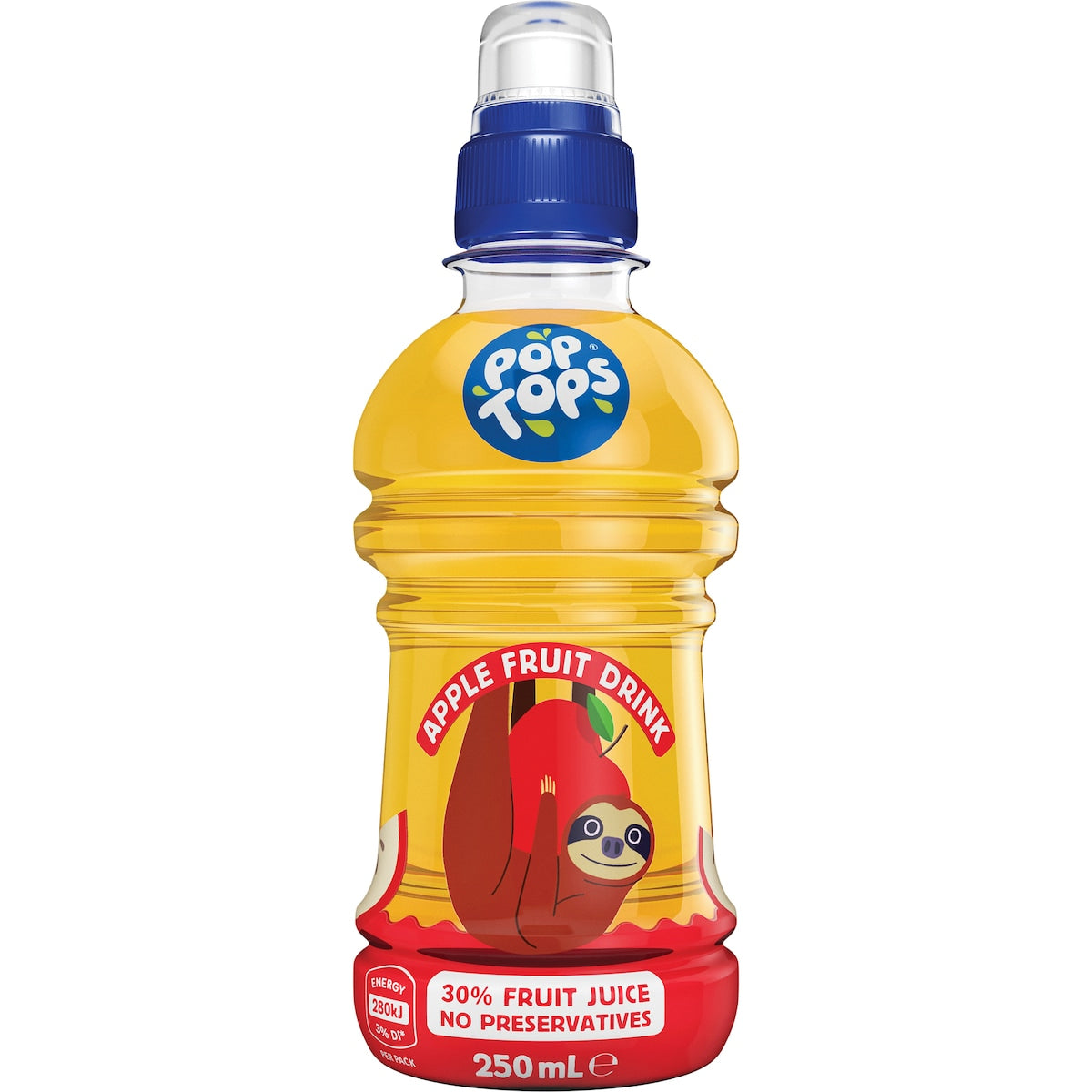 Pop Tops Fruit Drink Apple Poppers Multipack Lunch Box Bottles 250mL x 6 pack