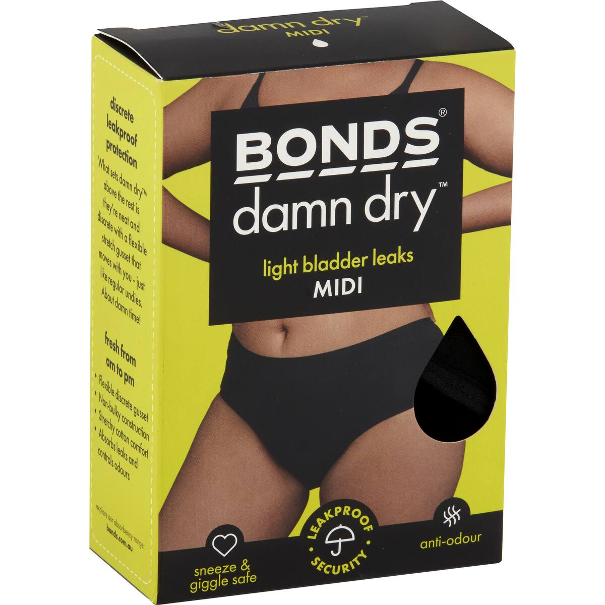 Bonds Damn Dry Midi Period Underwear Size 12 Each
