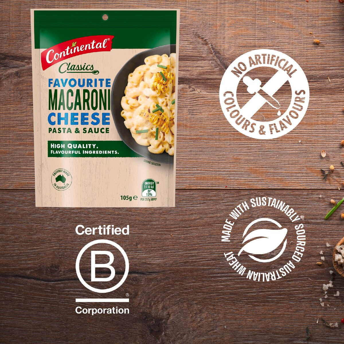 Continental Classics Pasta & Sauce Macaroni Cheese Serves 2 105 G