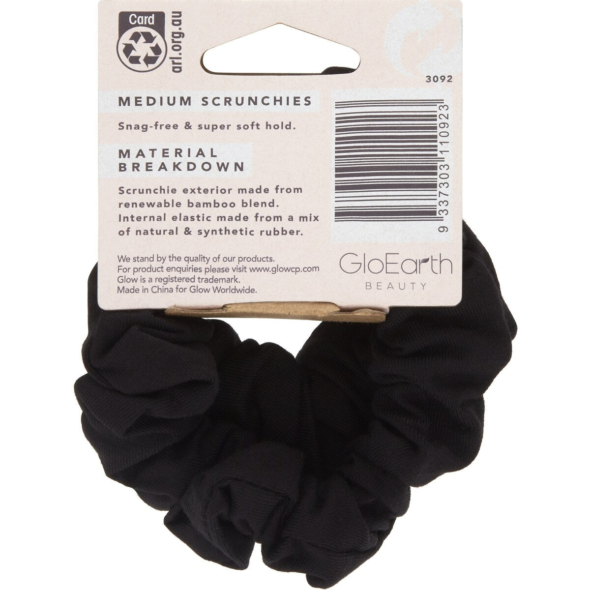 Gloearth Medium Hair Scrunchies Renewable Bamboo 2 Pack
