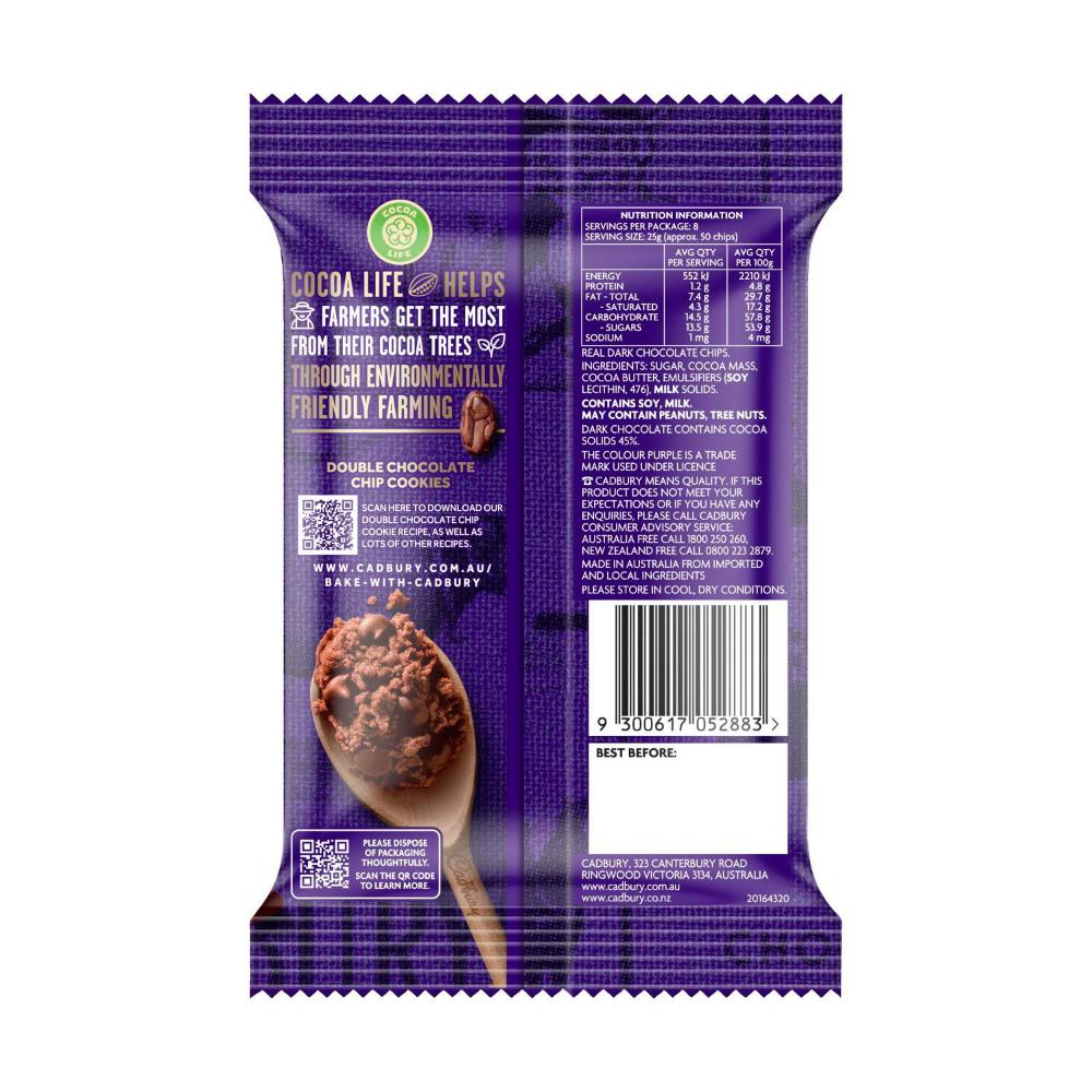 Cadbury Dark Chocolate Baking Chips - 200g