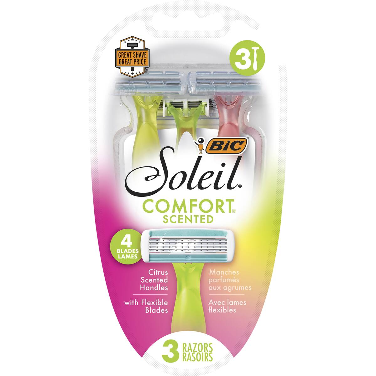 Bic Soleil Comfort Scented Razors Citrus 3 Pack