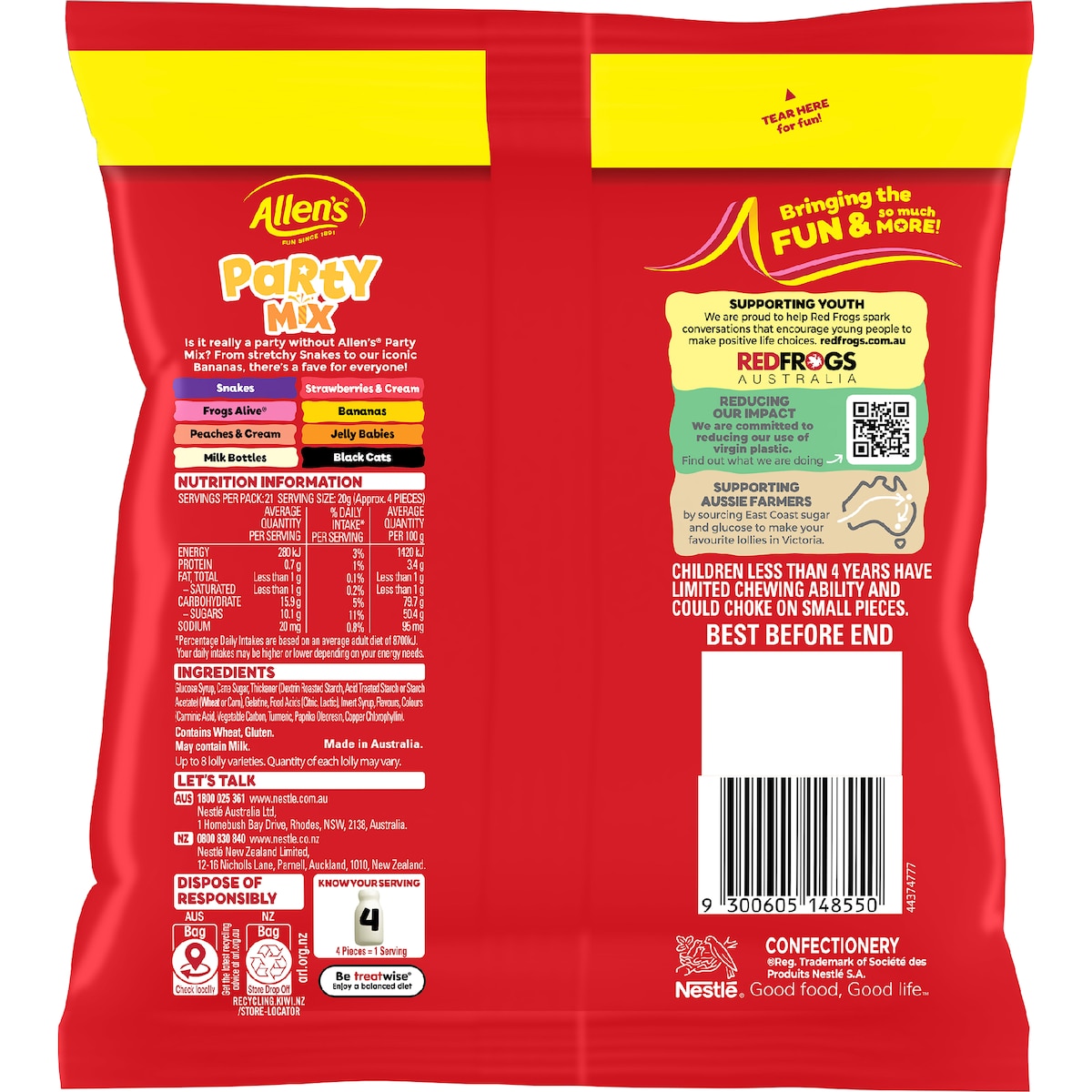 Allens Party Mix Lollies Family Size Bag 420g