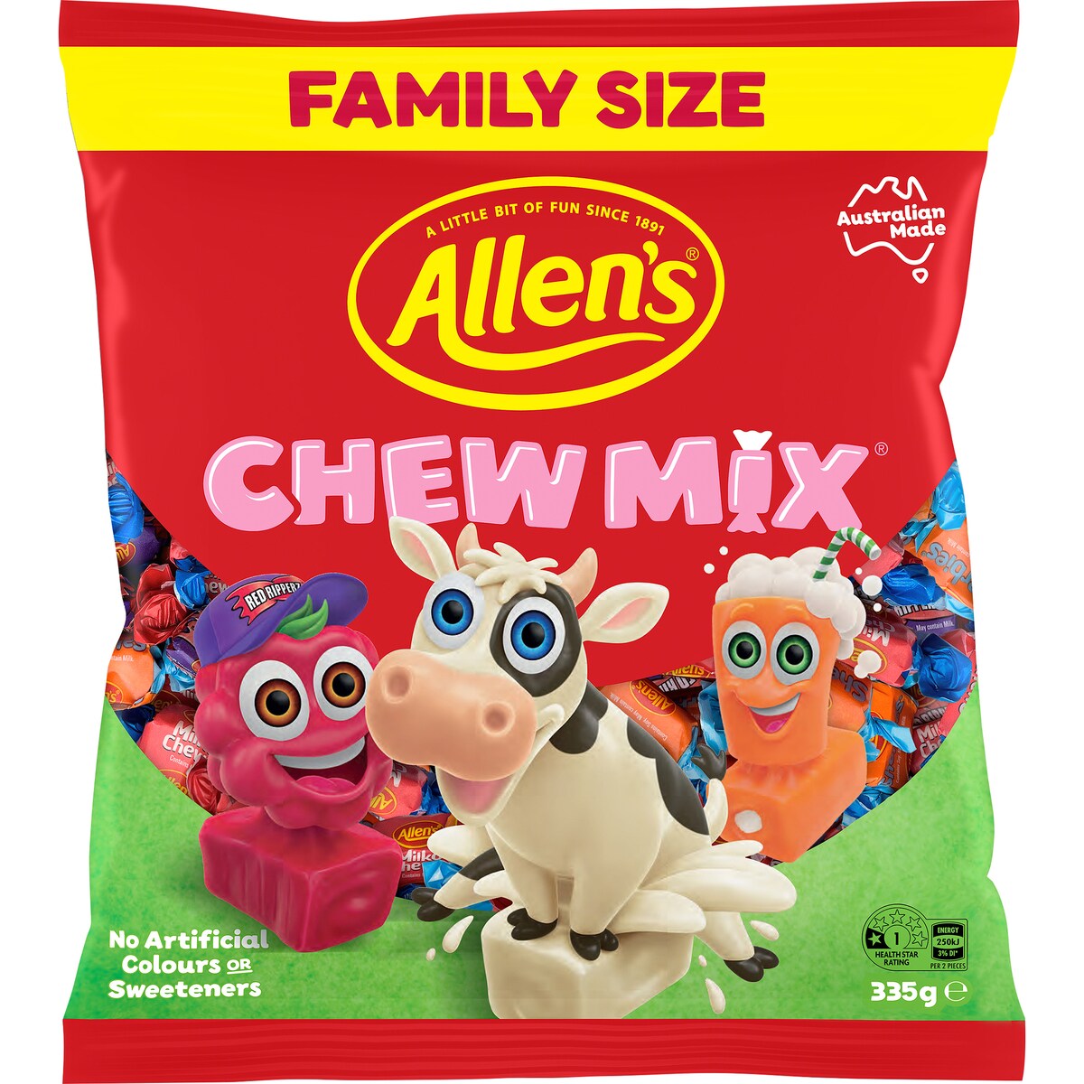 Allens Chew Mix Lollies Family Size Bag 335g