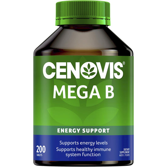 Cenovis Mega Vitamin B Tablets With B3 B6 B12 + Biotin For Energy 200 pack
