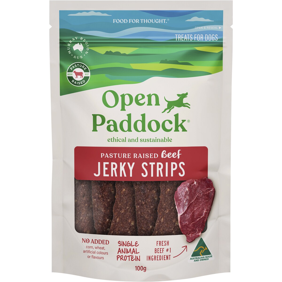 Open Paddock Beef Jerky Strips 100g
