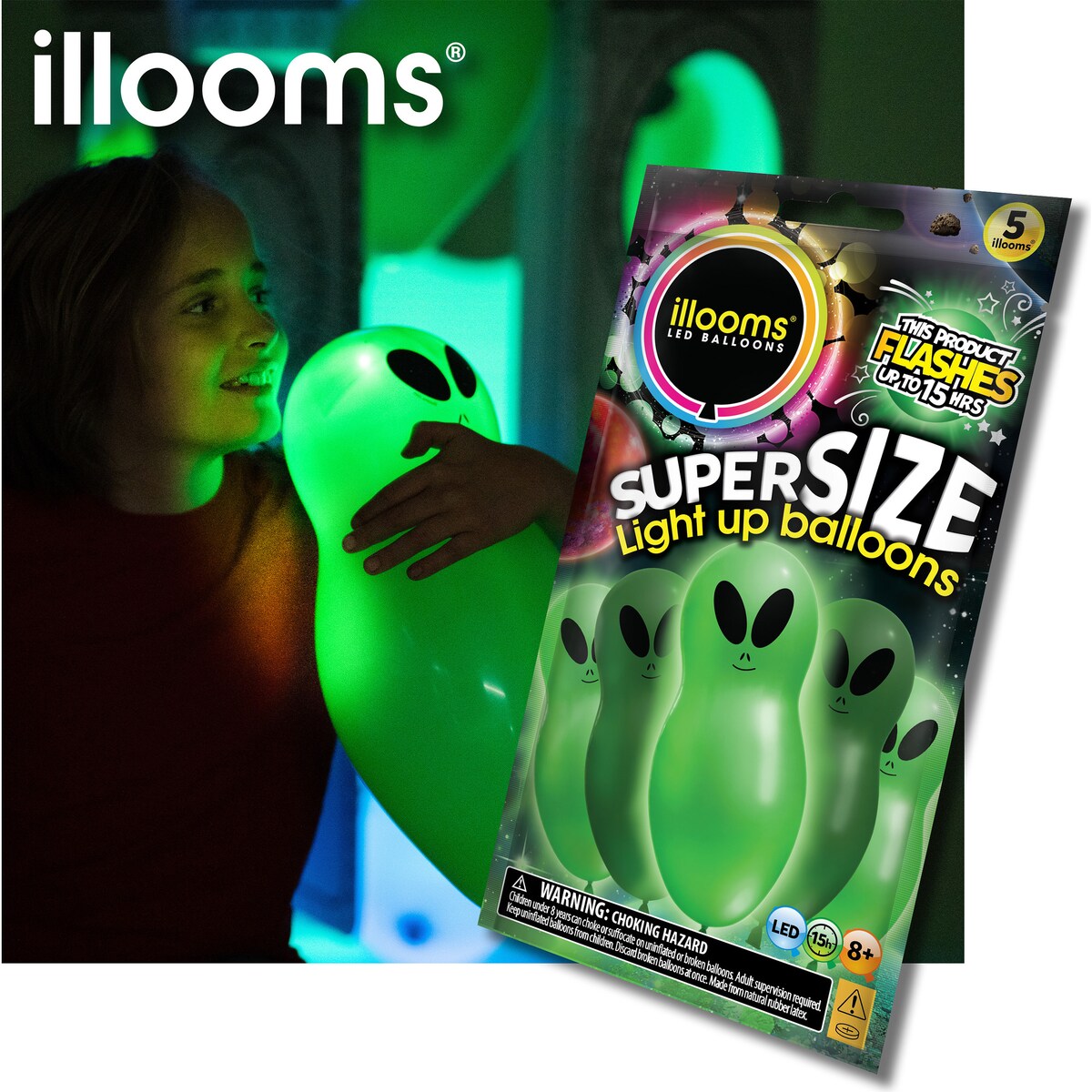 Illooms Led Balloons Supersize Light Up Balloons 5 Pack