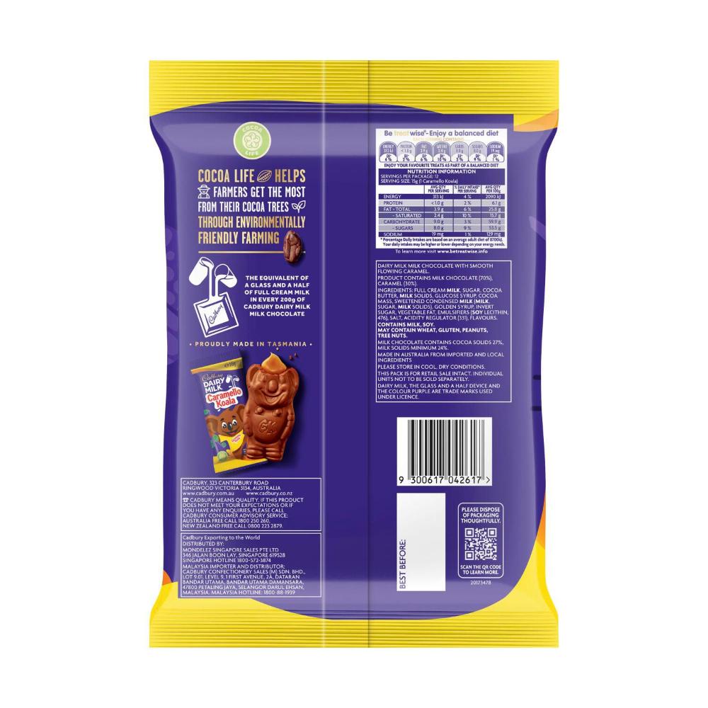 Cadbury Dairy Milk Chocolate Caramello Koala Sharepack 12 Pack - 180g