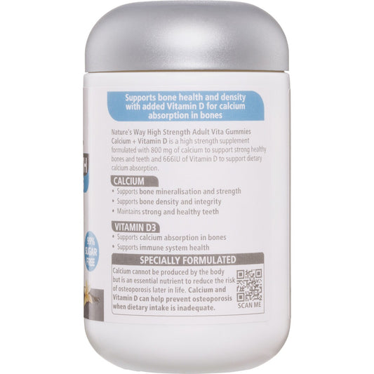 Natures Way High Strength Calcium + Vitamin D Adult Gummies 60 Pack