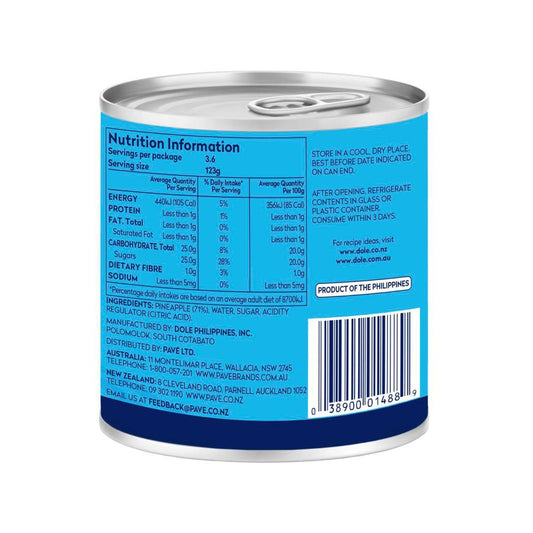 Dole Pineapple Chunks In Syrup - 439g