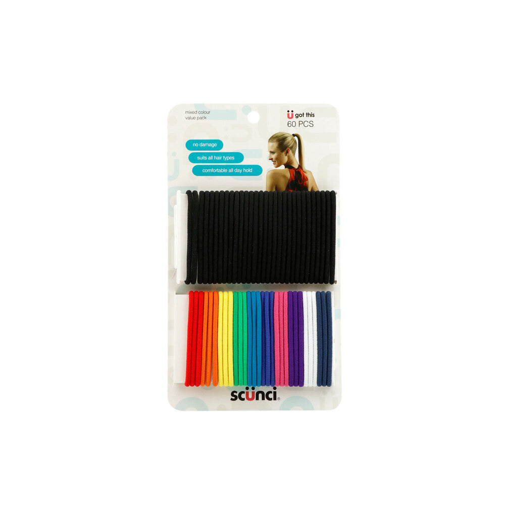Scunci No Damage Elastics Value Pack - 60 Pack