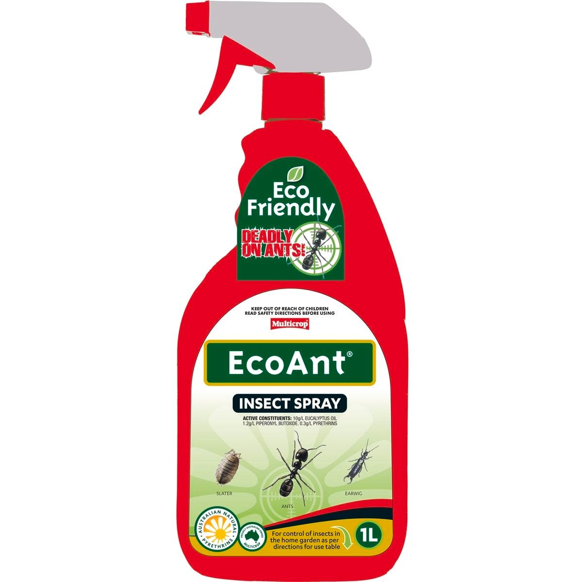 Multicrop Ecoant Insect Spray - 1l - Plastic Bottle - Natural Eucalyptus