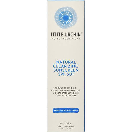Little Urchin Spf 50 Natural Clear Zinc Sunscreen 100g