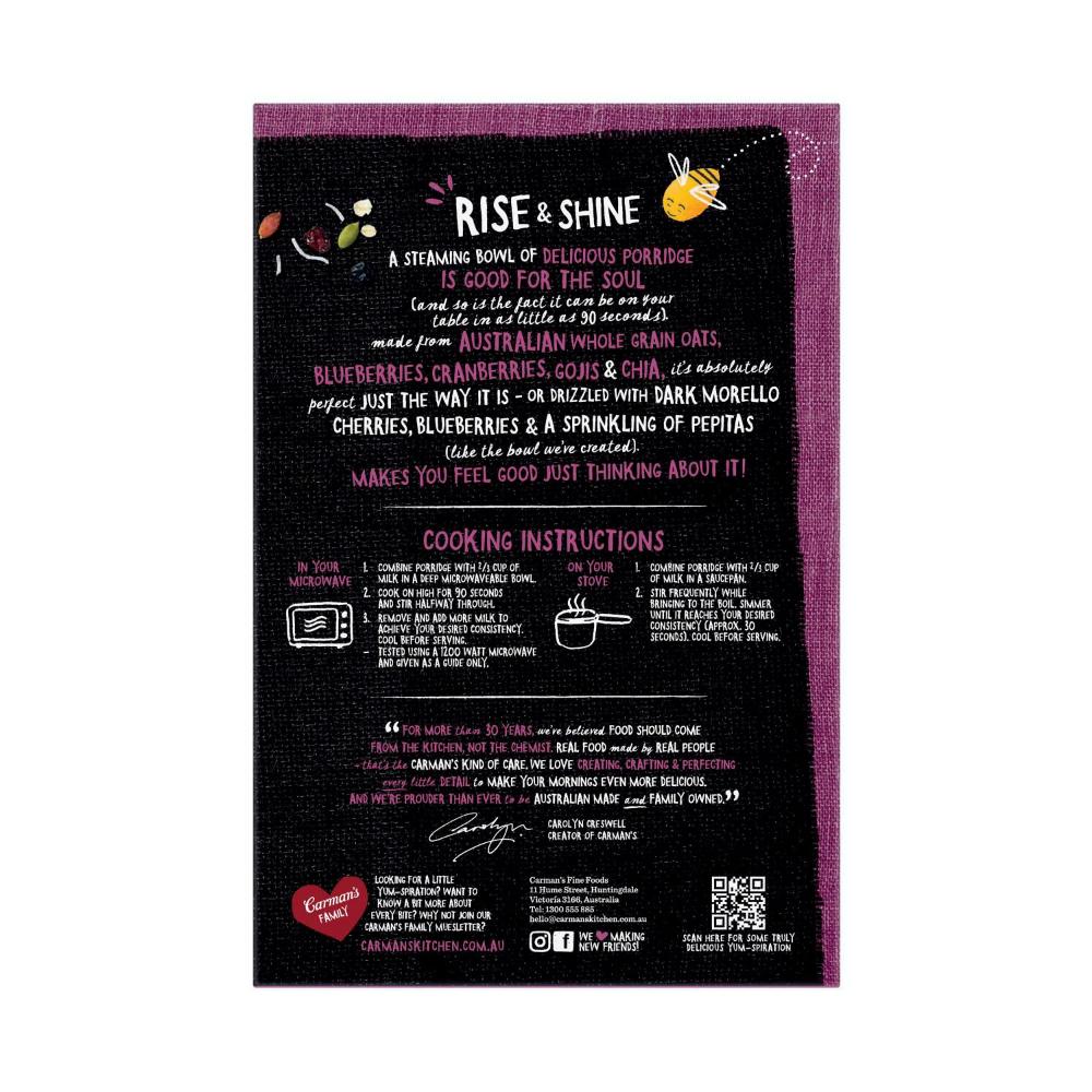 Carman's Porridge Sachets Super Berry & Coconut 8 Pack - 320g