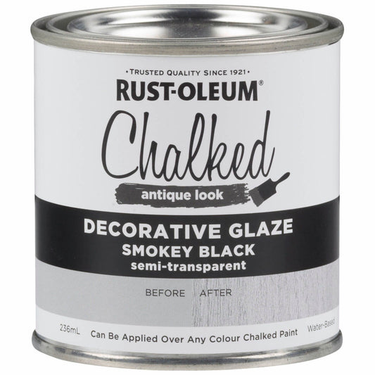 Rust-Oleum Smokey Black Chalked Decorative Glaze Paint 236ml