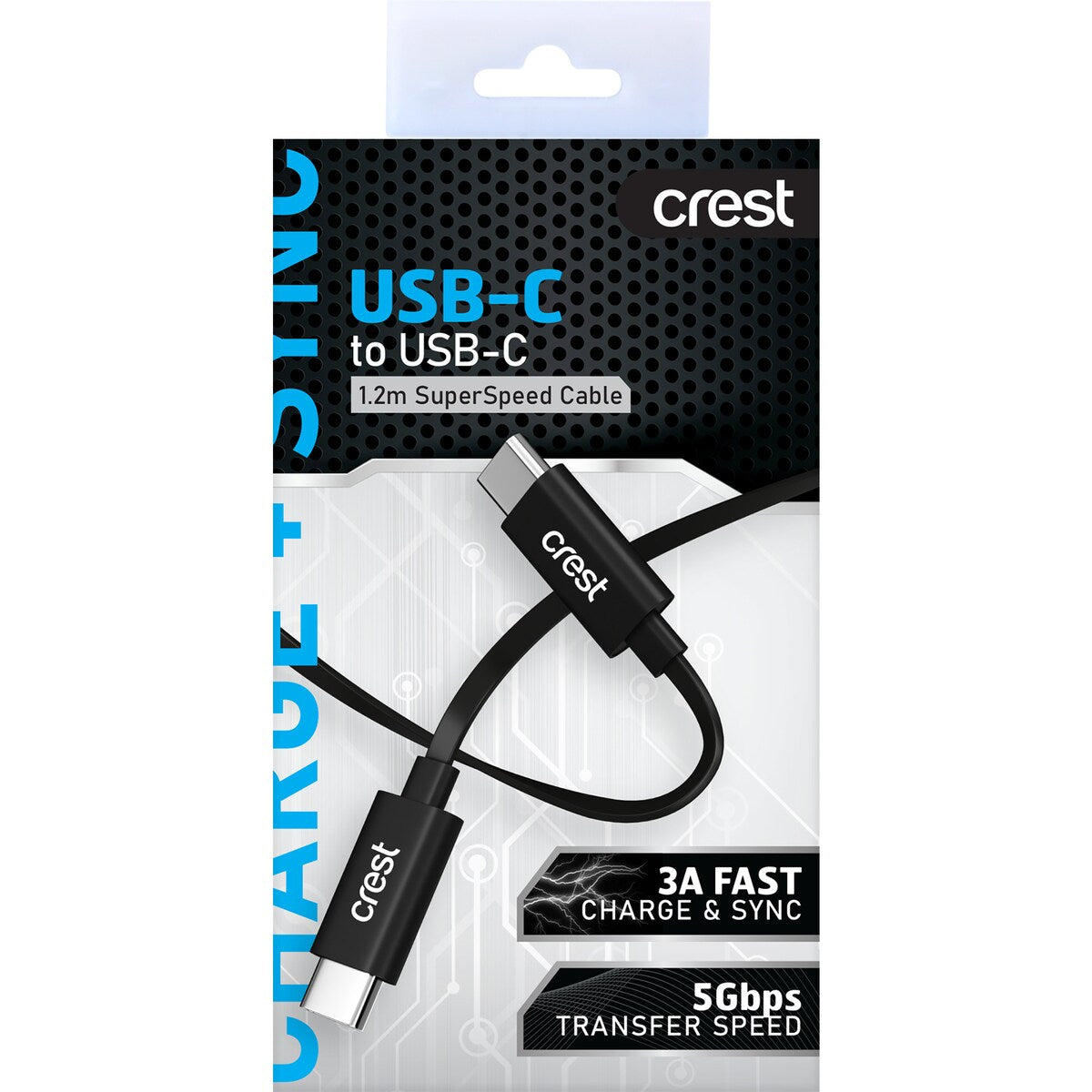 Crest Usb-c To Usb-c 1.2m Superspeed Cable Each